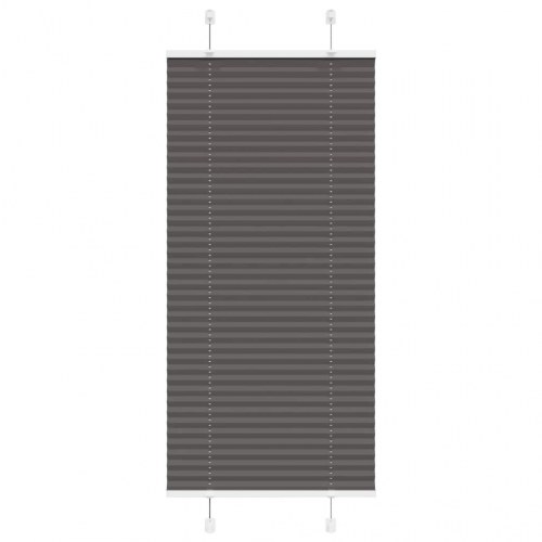 Plisségardin - sort 60×100 cm, stofbredde 59,4 cm, polyester