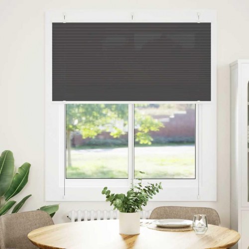Plisségardin - sort 120×150 cm, stofbredde 119,4 cm, polyester