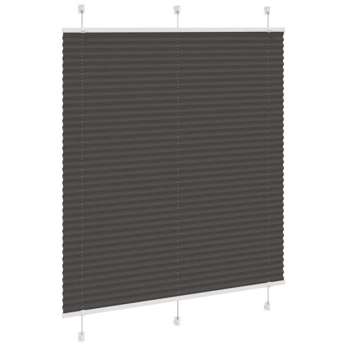 Plisségardin - sort 120×150 cm, stofbredde 119,4 cm, polyester