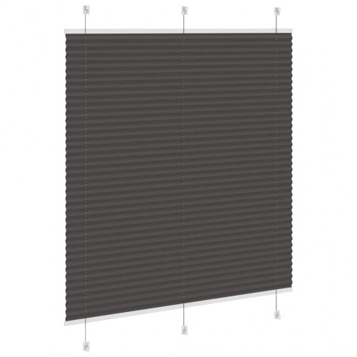 Plisségardin - sort 120×150 cm, stofbredde 119,4 cm, polyester