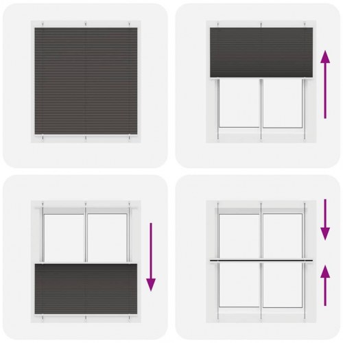 Plisségardin - sort 120×150 cm, stofbredde 119,4 cm, polyester