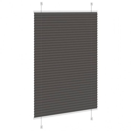 Plisségardin - sort 90×100 cm, stofbredde 89,4 cm, polyester