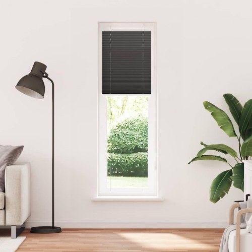 Plisségardin - sort 55×200 cm, stofbredde 54,4 cm, polyester