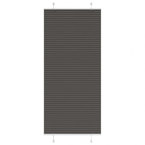 Plisségardin - sort 90×200 cm, stofbredde 89,4 cm, polyester