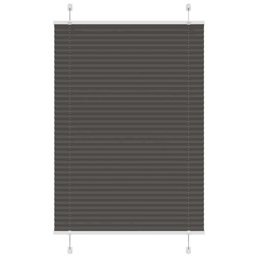 Plisségardin Sort 100x100 cm Stofbredde 99,4 cm Polyester