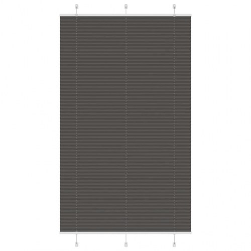 Plisségardin - sort 120×200 cm, stofbredde 119,4 cm, polyester