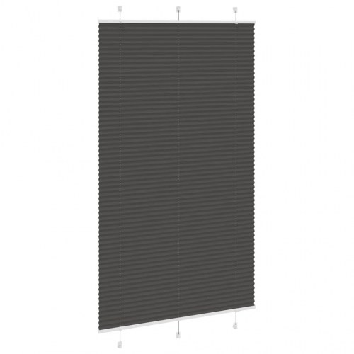Plisségardin - sort 120×200 cm, stofbredde 119,4 cm, polyester