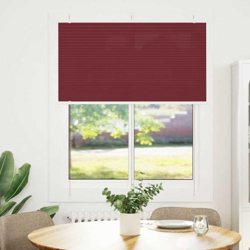 Plisségardin - bordeauxrød 105×100 cm, stofbredde 104,4 cm, polyester