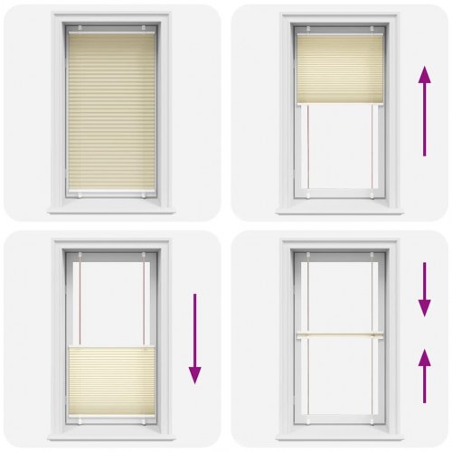 Plisségardin creme 75x100 cm - stofbredde 74,4 cm, polyester