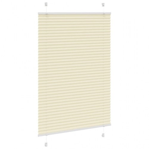 Plisségardin - creme, 95 × 150 cm, polyester (stofbredde 94,4 cm)