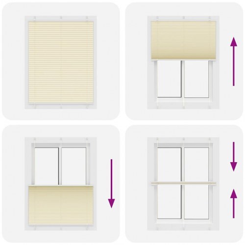 Plisségardin - creme 110×100 cm, stofbredde 109,4 cm, polyester