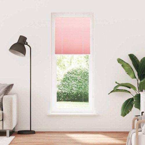 Plisségardin - lyserød 75×200 cm, stofbredde 74,4 cm, polyester