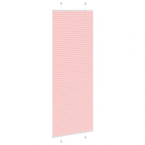 Plisségardin - lyserød 75×200 cm, stofbredde 74,4 cm, polyester