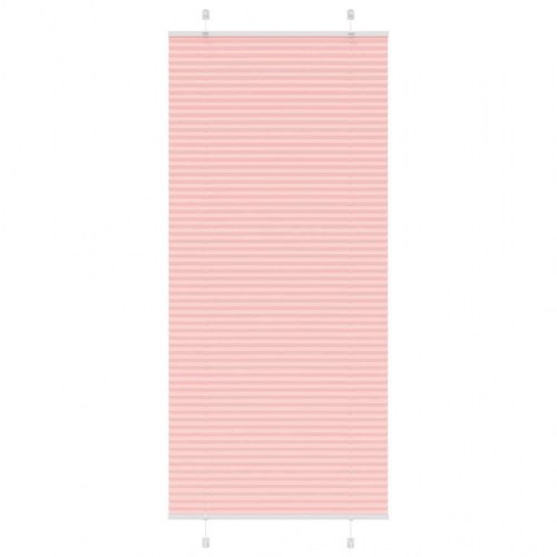 Plisségardin - lyserød 85×200 cm, stofbredde 84,4 cm, polyester