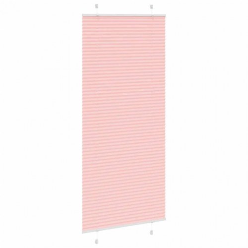 Plisségardin - lyserød 85×200 cm, stofbredde 84,4 cm, polyester