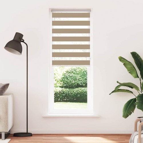 Zebragardin sandbrun 80×230 cm - stofbredde 75,9 cm, polyester