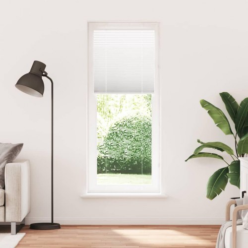 Plisségardin - hvid 80×200 cm, stofbredde 79,4 cm, polyester