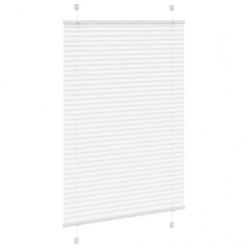 Plisségardin - hvid 85×100 cm, stofbredde 84,4 cm, polyester