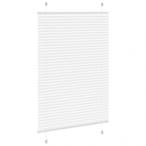 Plisségardin - hvid 85×100 cm, stofbredde 84,4 cm, polyester