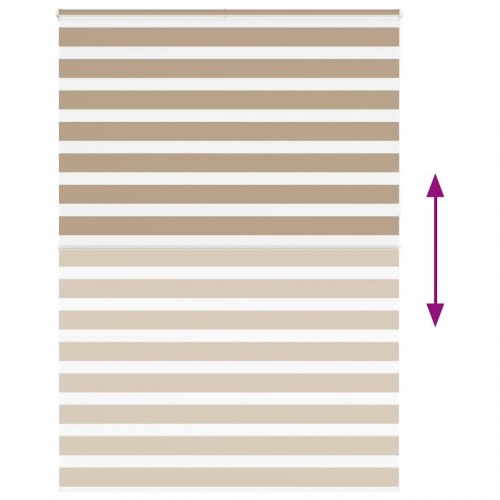 Zebragardin sandbrun 160×230 cm - stofbredde 155,9 cm, polyester