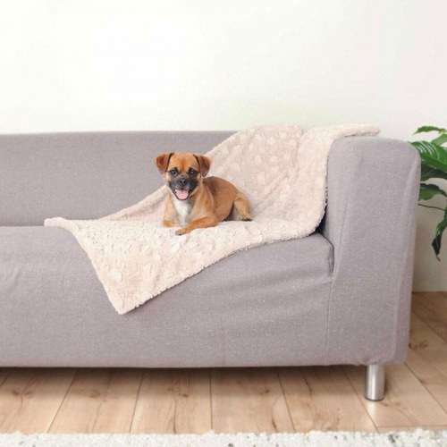 Hundetæppe Trixie Cosy - beige plys, 100 × 70 cm