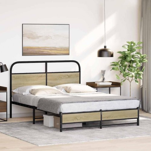 Sengeramme 140 x 190 cm med sengegavl - sonoma-eg