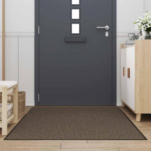 Dørmåtte brun 115 × 200 cm - stor skridsikker velkomstmåtte i polypropylen