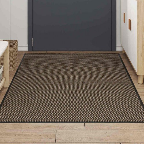 Dørmåtte brun 115 × 200 cm - stor skridsikker velkomstmåtte i polypropylen