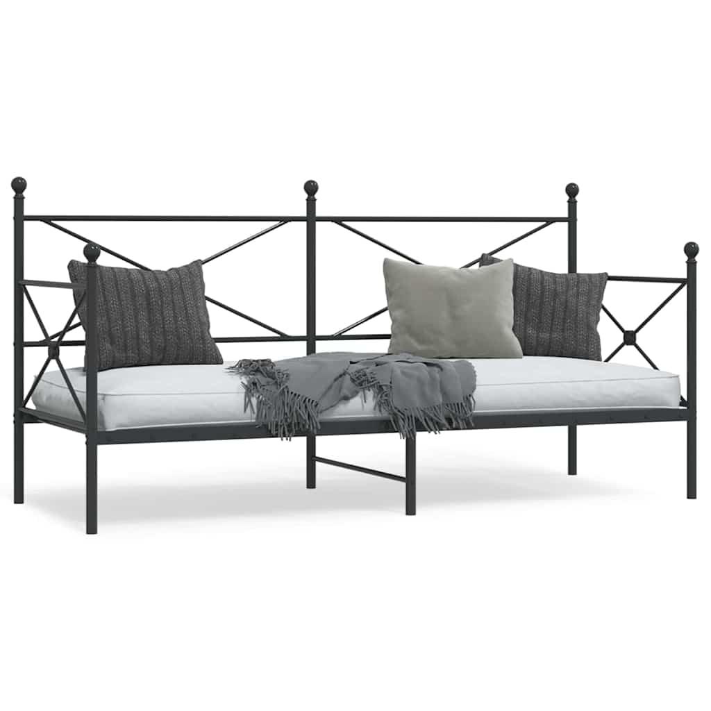 Daybed uden madras 75x190 cm stÃ¥l sort