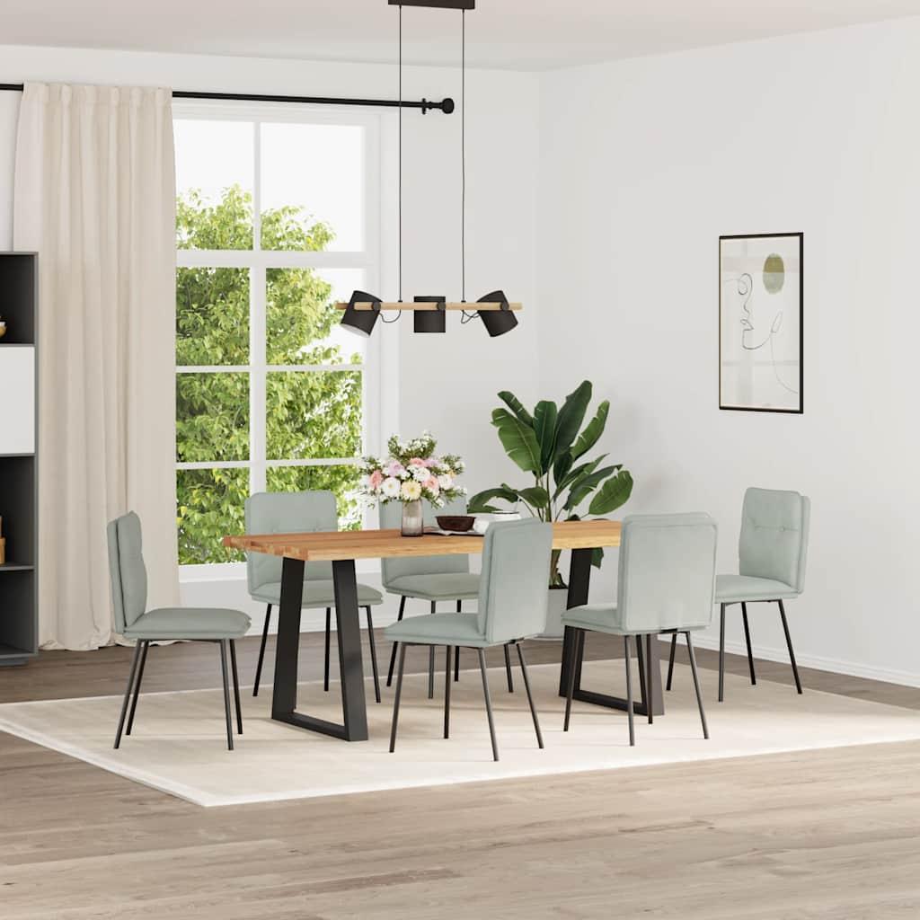 Spisebordsstole 6 stk. velour lysegrÃ¥
