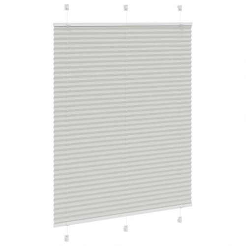 Plisségardin - lysegrå 105×150 cm, stofbredde 104,4 cm, polyester