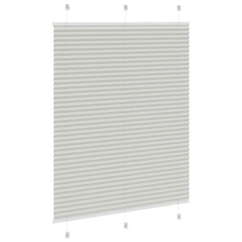 Plisségardin - lysegrå 105×150 cm, stofbredde 104,4 cm, polyester