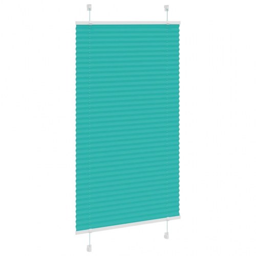 Plisségardin - petroleum grøn 75×100 cm, stofbredde 74,4 cm, polyester