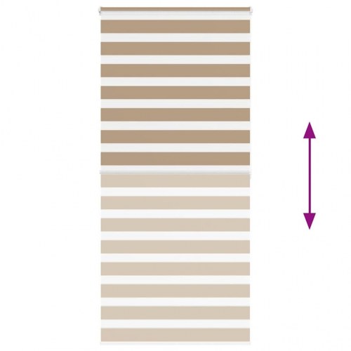 Zebragardin sandbrun 100×200 cm - stofbredde 95,9 cm, polyester