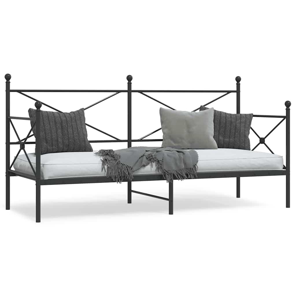 Daybed Uden Madras Stål - Sort / uden udtræk / 80 x 200 cm