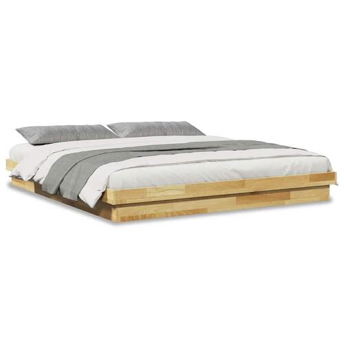 Sengeramme uden madras 200x200 cm Massivt træ Eg