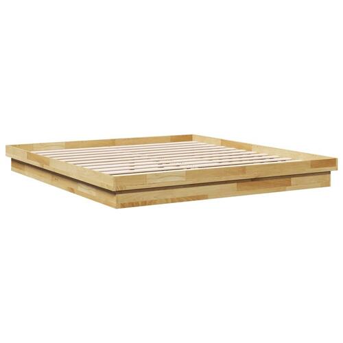 Sengeramme uden madras 200x200 cm Massivt træ Eg