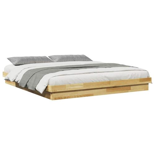 Sengeramme uden madras 200x200 cm Massivt træ Eg