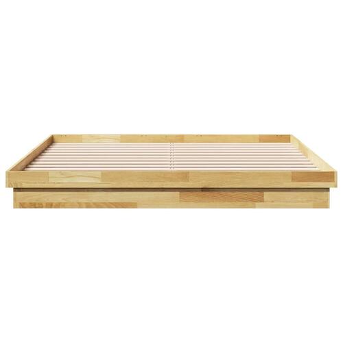 Sengeramme uden madras 200x200 cm Massivt træ Eg