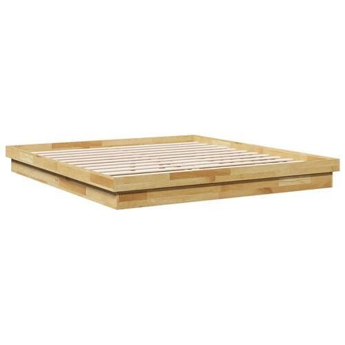 Sengeramme uden madras 200x200 cm Massivt træ Eg