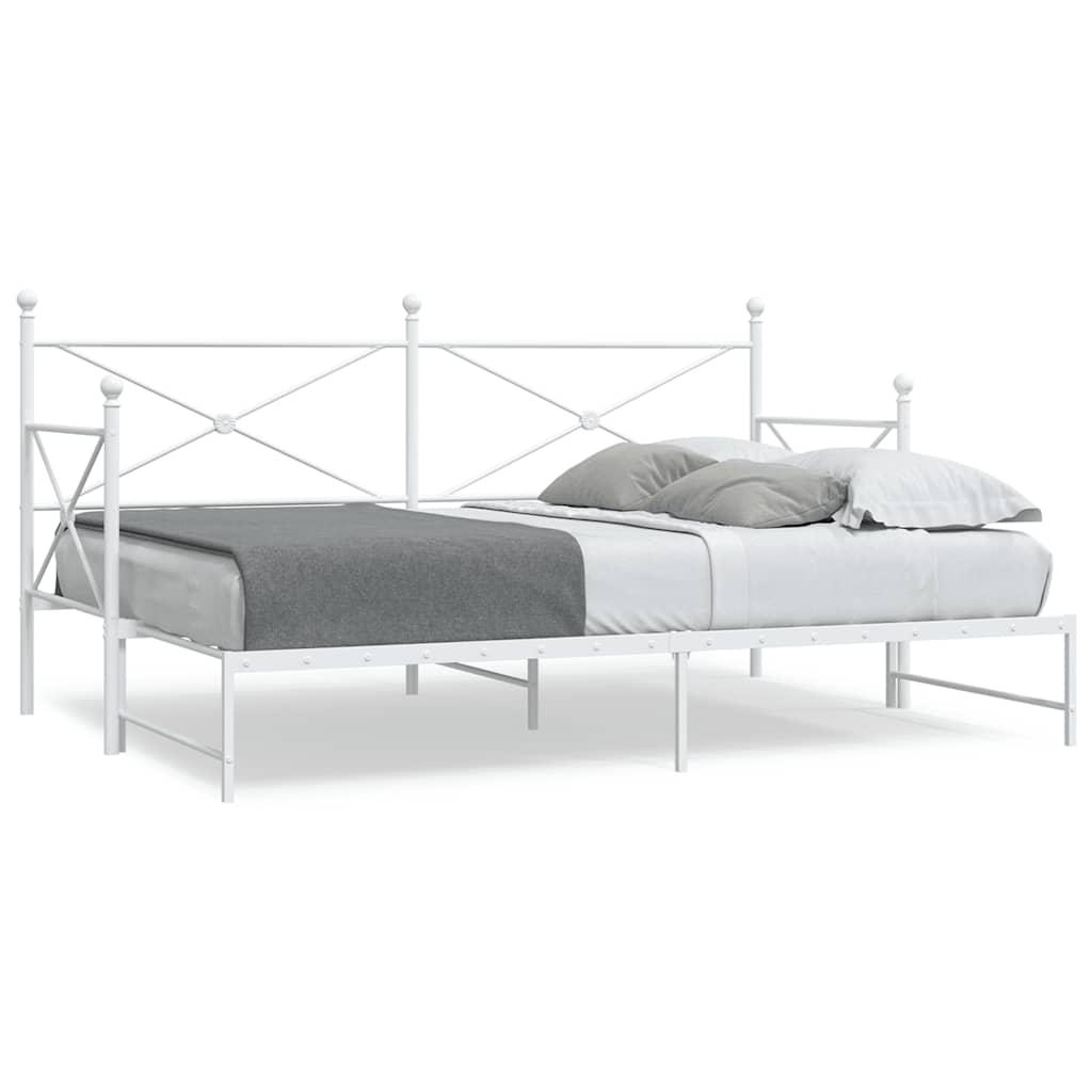Daybed med udtrÃ¦k uden madras 75x190 cm stÃ¥l hvid