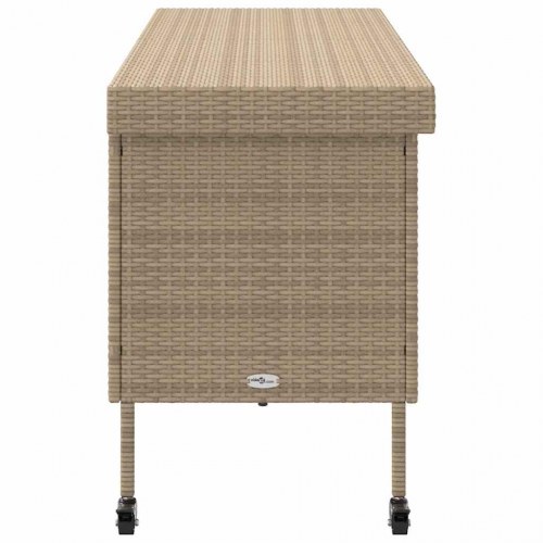 Opbevaringsboks med hjul i polyrattan - 160 × 55 × 75 cm, beige