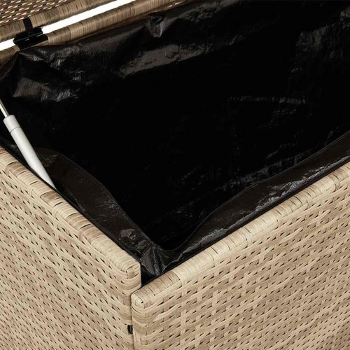 Opbevaringsboks med hjul i polyrattan - 160 × 55 × 75 cm, beige