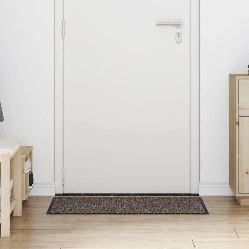 Dørmåtte brun 60 × 90 cm - skridsikker, vaskbar indendørs/overdækket udendørs