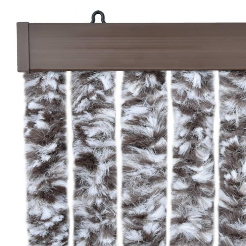 Insektgardin 56×200 cm i chenille - brun og beige
