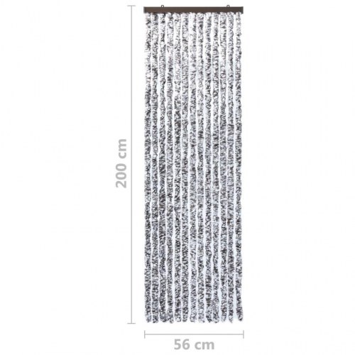 Insektgardin 56×200 cm i chenille - brun og beige