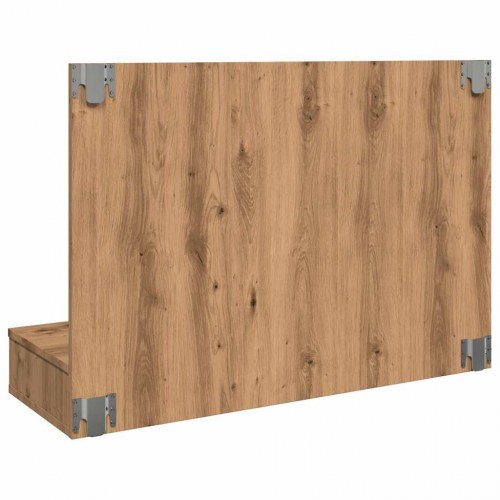 Spejlskab med LED - kunstig eg, 90 x 31,5 x 62 cm
