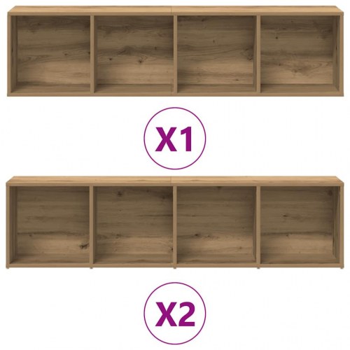 Bogskabe 3 stk. konstrueret træ kunsteg