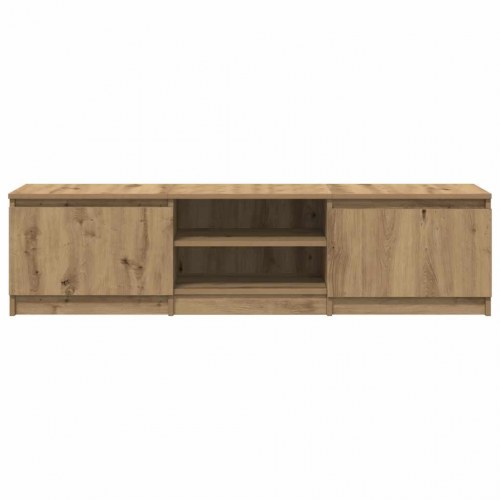 Tv-bord i kunsteg - 140 × 40 × 36 cm med 2 låger og hylder