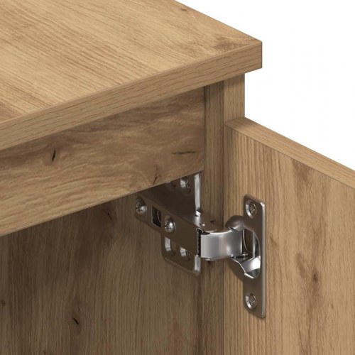 Tv-bord i kunsteg - 140 × 40 × 36 cm med 2 låger og hylder